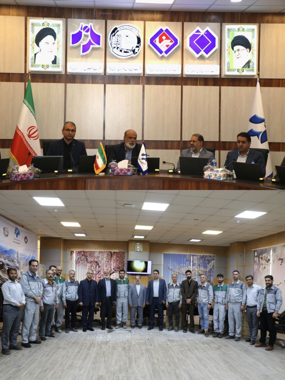 ادای احترام به شهدای کارگری و تجلیل از تلاش پرسنل سیمان خزر در حضور مدیران ارشد شستا